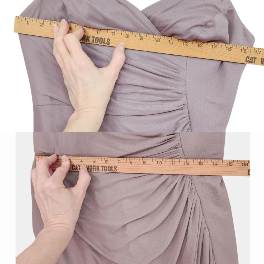 Azazie Maxi Dress 12 Tequilla Purple‎ Dusk Ruched V-Neck Formal Bridesmaid Gown